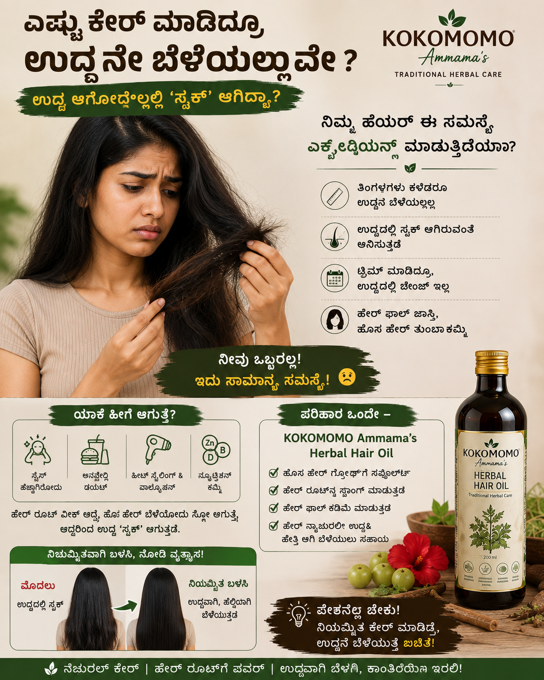 KOKOMOMO HERBAL HAIR OIL 100ML + 100ML OFFER